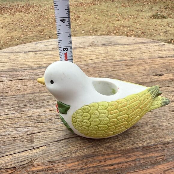Vintage Porcelain Dove with Holly Candlestick Holder - Picture 10 of 10